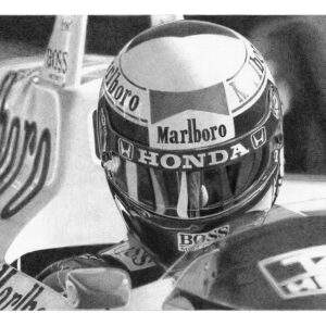 Alain Prost - 1988 - noir et blanc