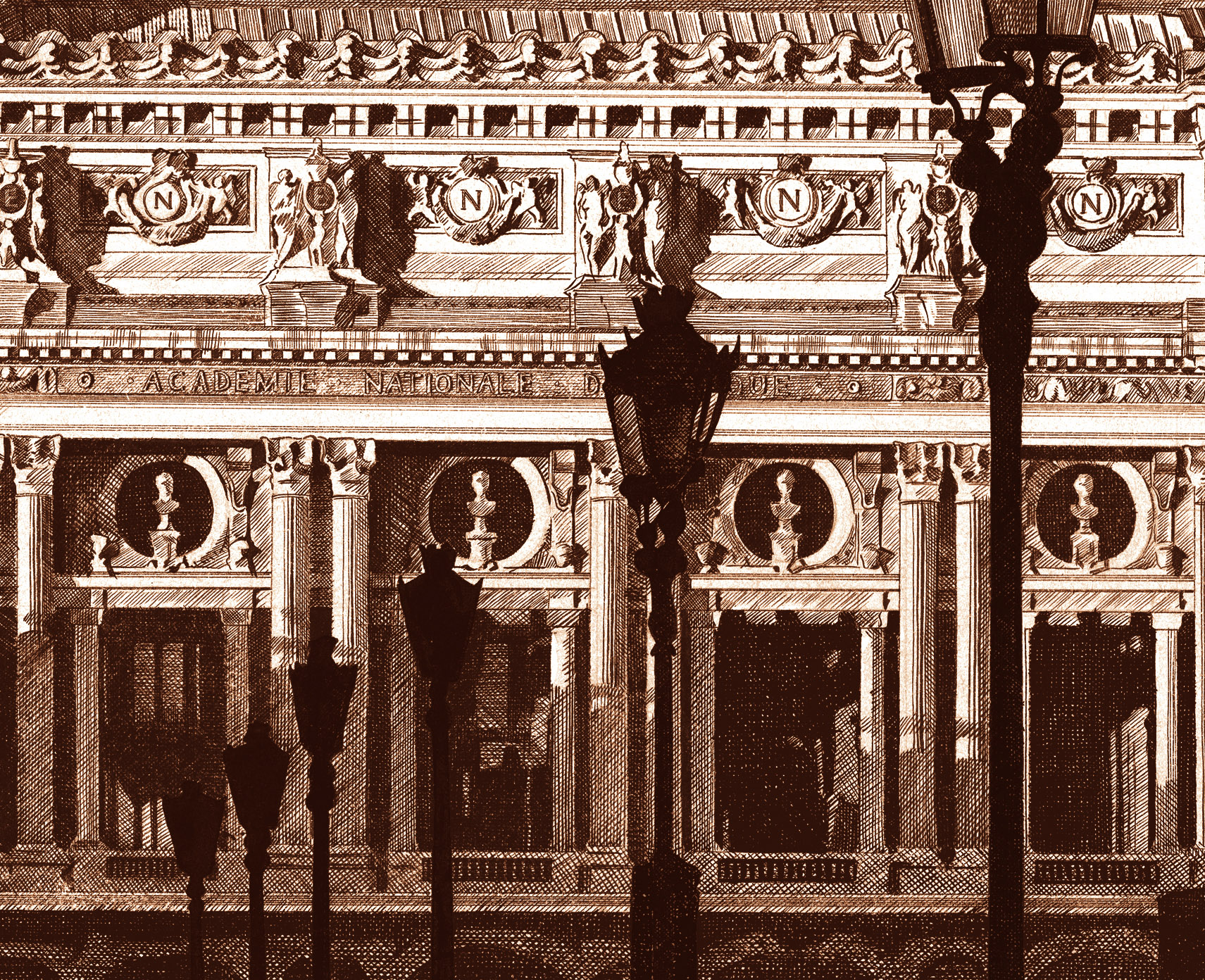 L'Opéra Garnier à Paris - sépia ciel bleu – Image 4