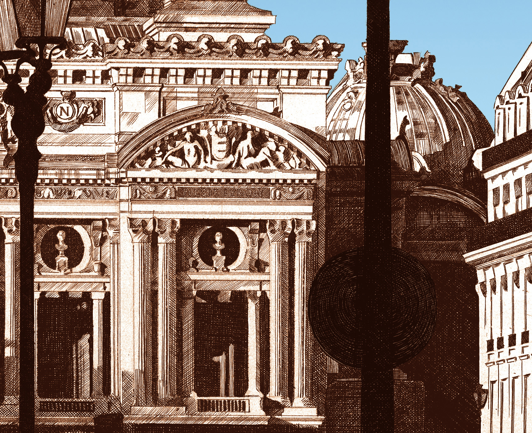 L'Opéra Garnier à Paris - sépia ciel bleu – Image 5