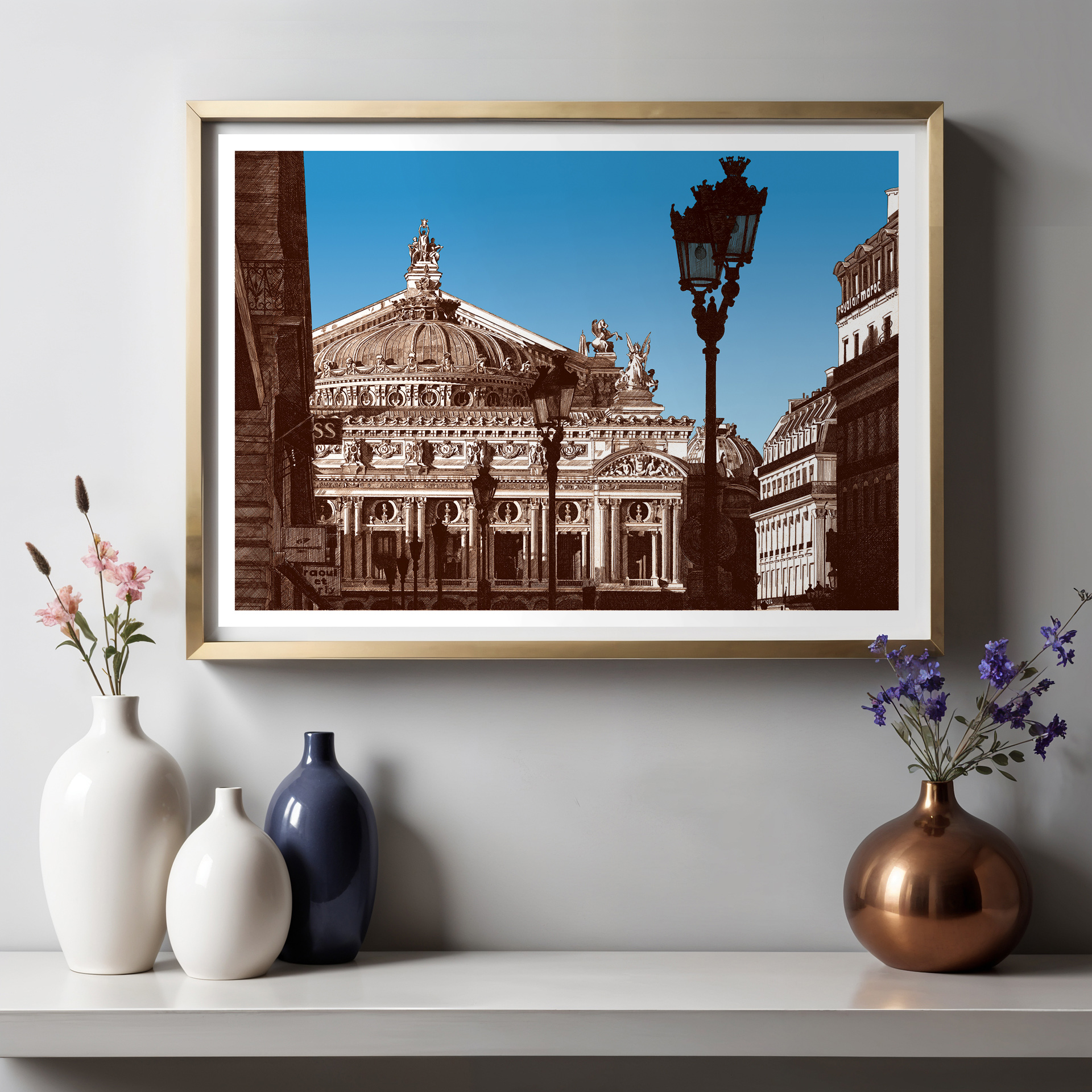 L'Opéra Garnier à Paris - sépia ciel bleu – Image 8