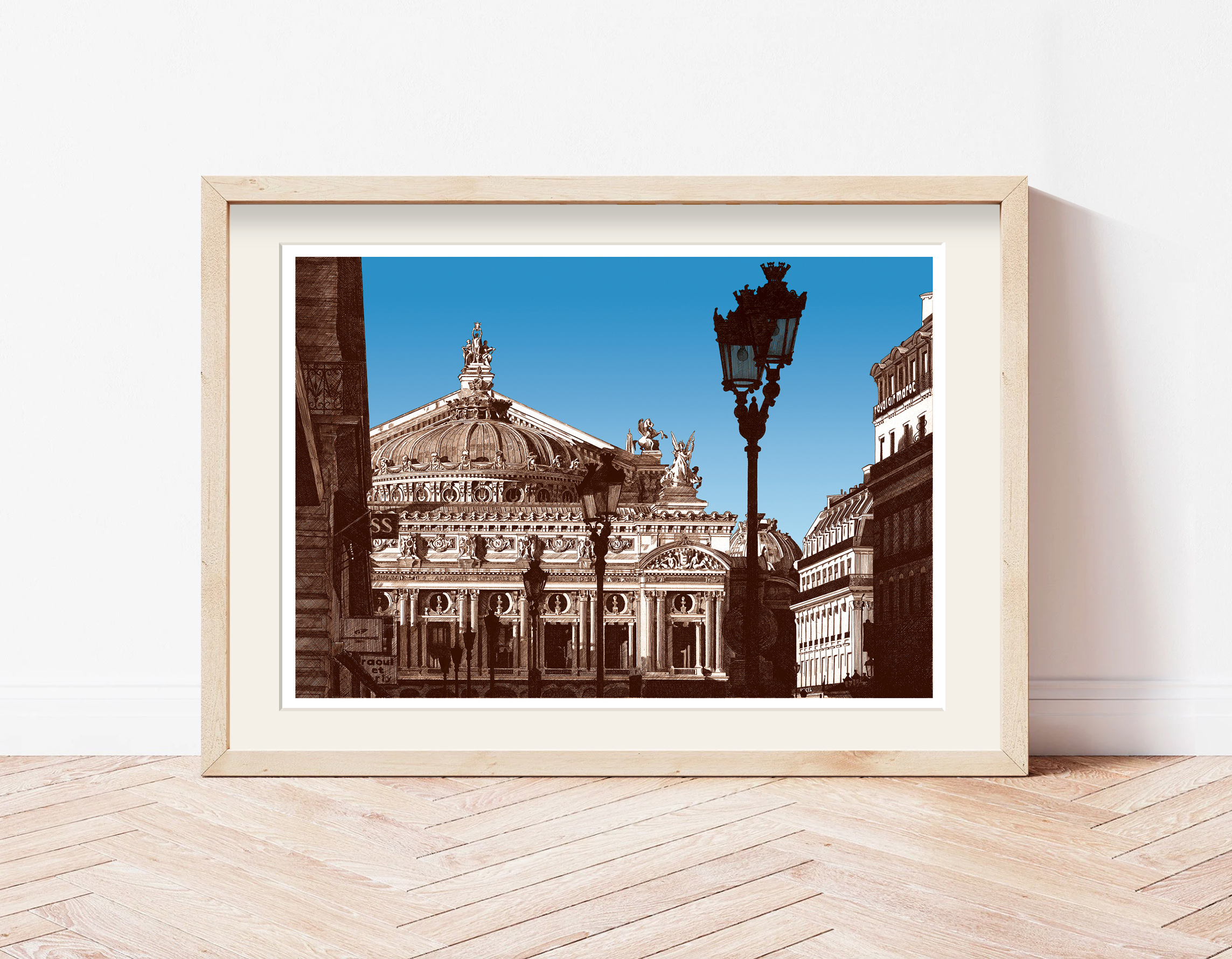 L'Opéra Garnier à Paris - sépia ciel bleu – Image 7