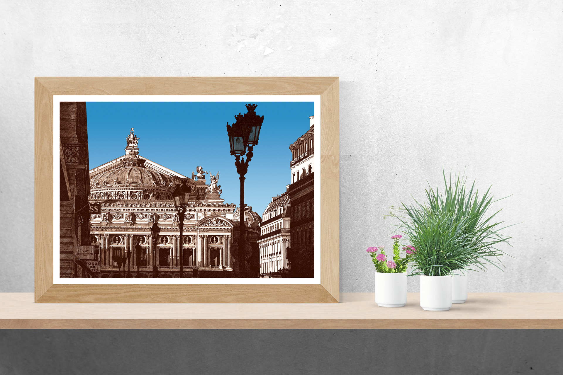 L'Opéra Garnier à Paris - sépia ciel bleu – Image 10