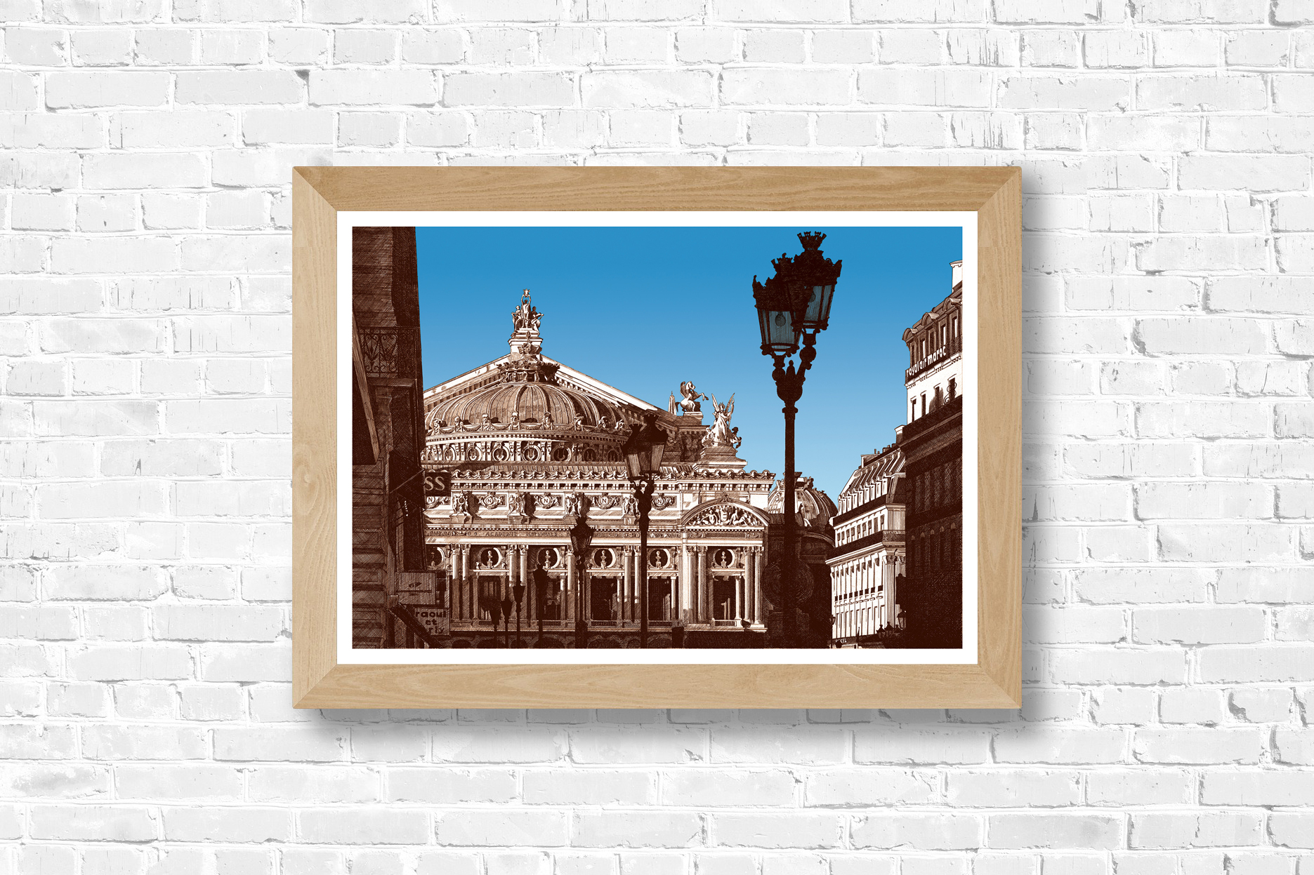 L'Opéra Garnier à Paris - sépia ciel bleu – Image 6