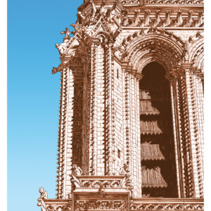 Notre Dame de Paris - sépia ciel bleu