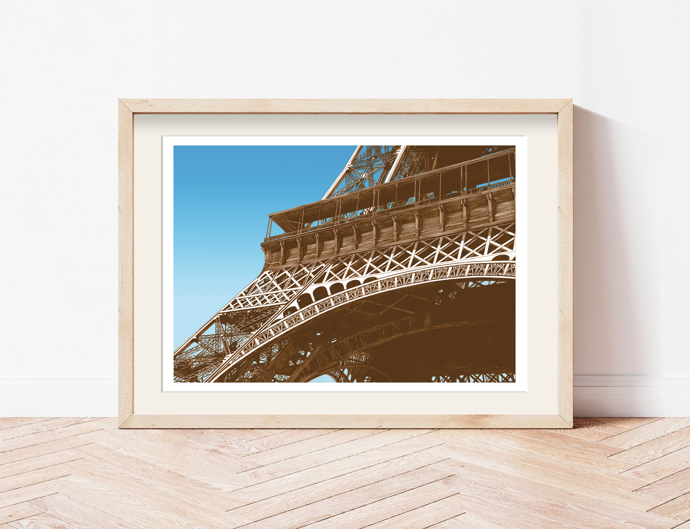 Tour Eiffel - sépia ciel bleu – Image 5