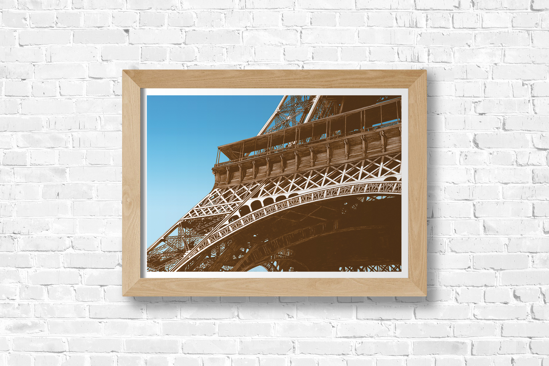 Tour Eiffel - sépia ciel bleu – Image 7