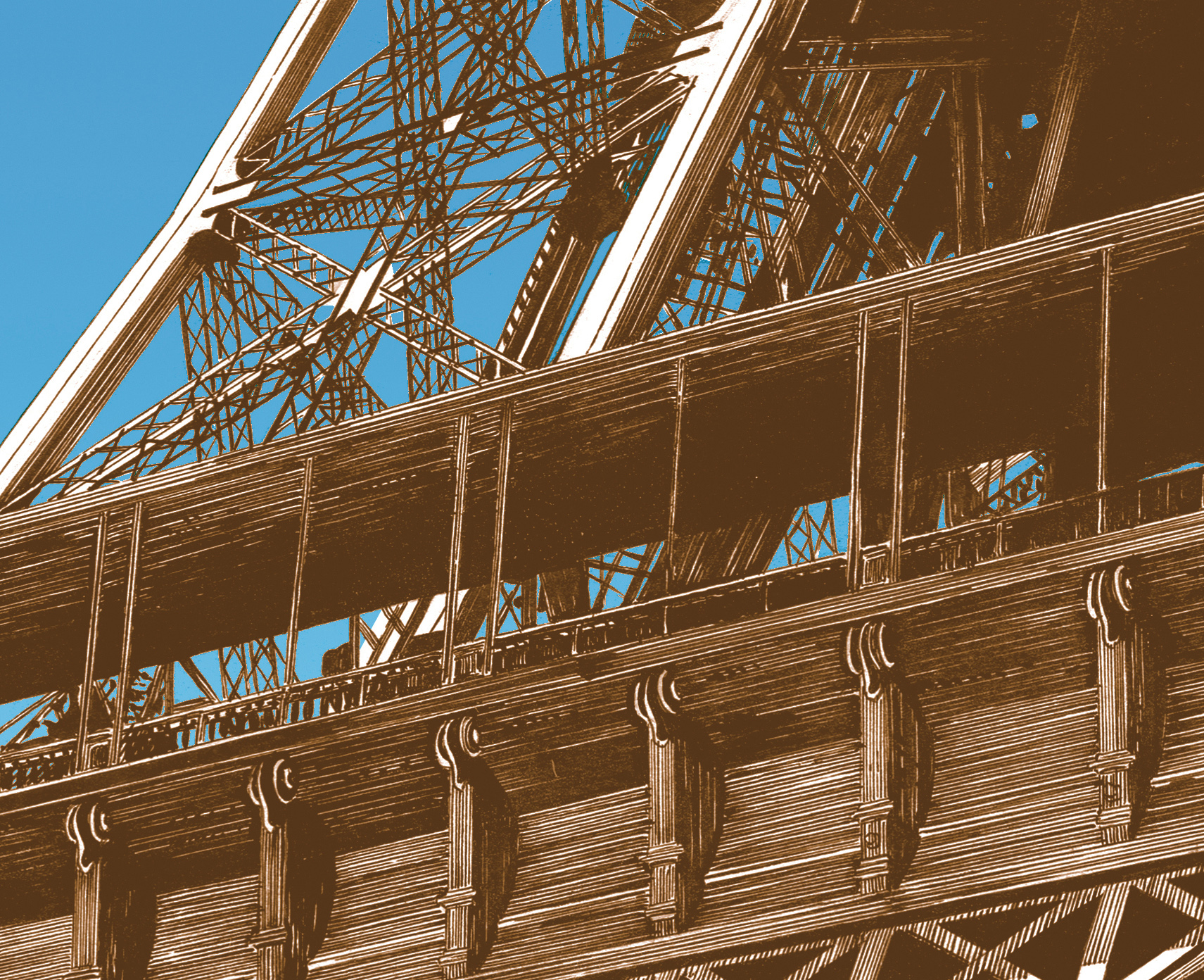 Tour Eiffel - sépia ciel bleu – Image 4