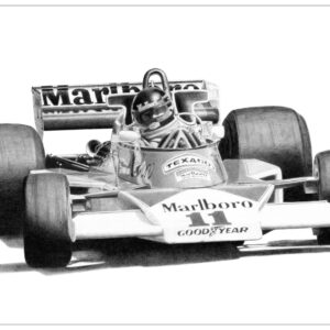 James Hunt – 1976 - noir et blanc