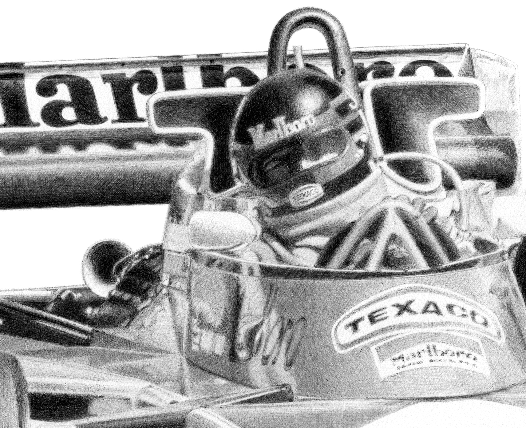James Hunt – 1976 - noir et blanc – Image 3