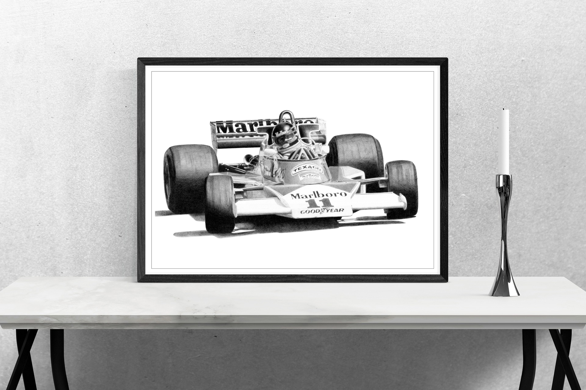 James Hunt – 1976 - noir et blanc – Image 7